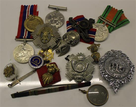 Bag military badges and medals